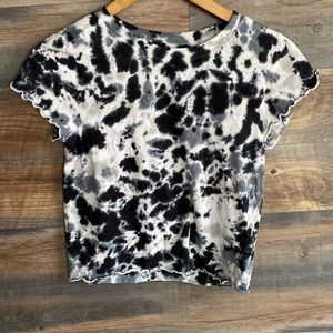 tye dye cropped t shirt